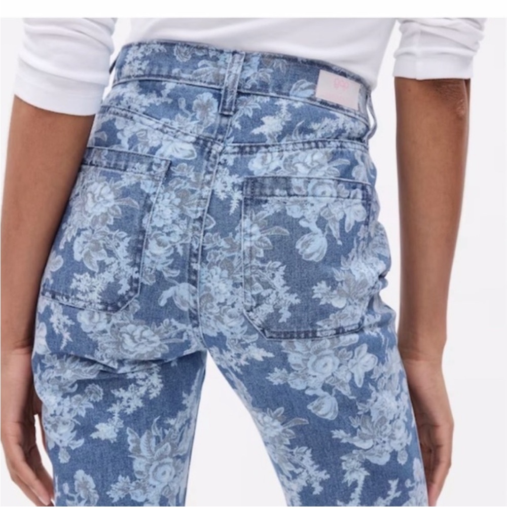 GAP Blue Floral Women's Flare Jeans